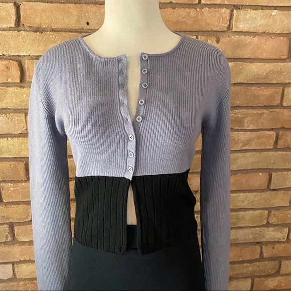 Vintage VAS colorblock cropped cardigan - Picture 4 of 6